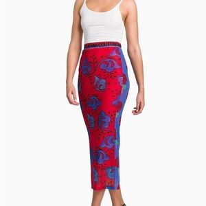 Versace Jeans Couture Twigs-Print Midi-Skirt
